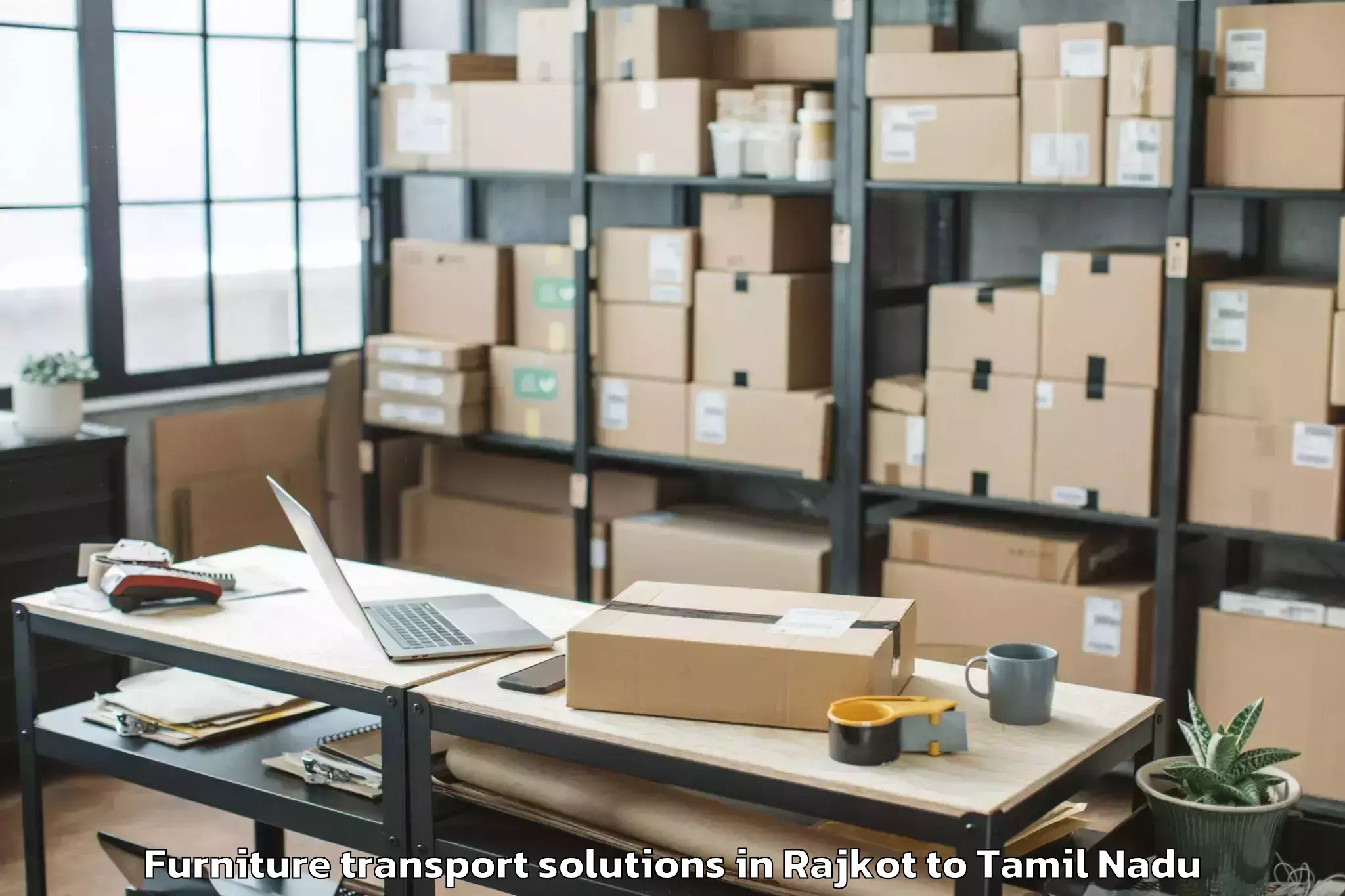 Easy Rajkot to Valangaiman Furniture Transport Solutions Booking